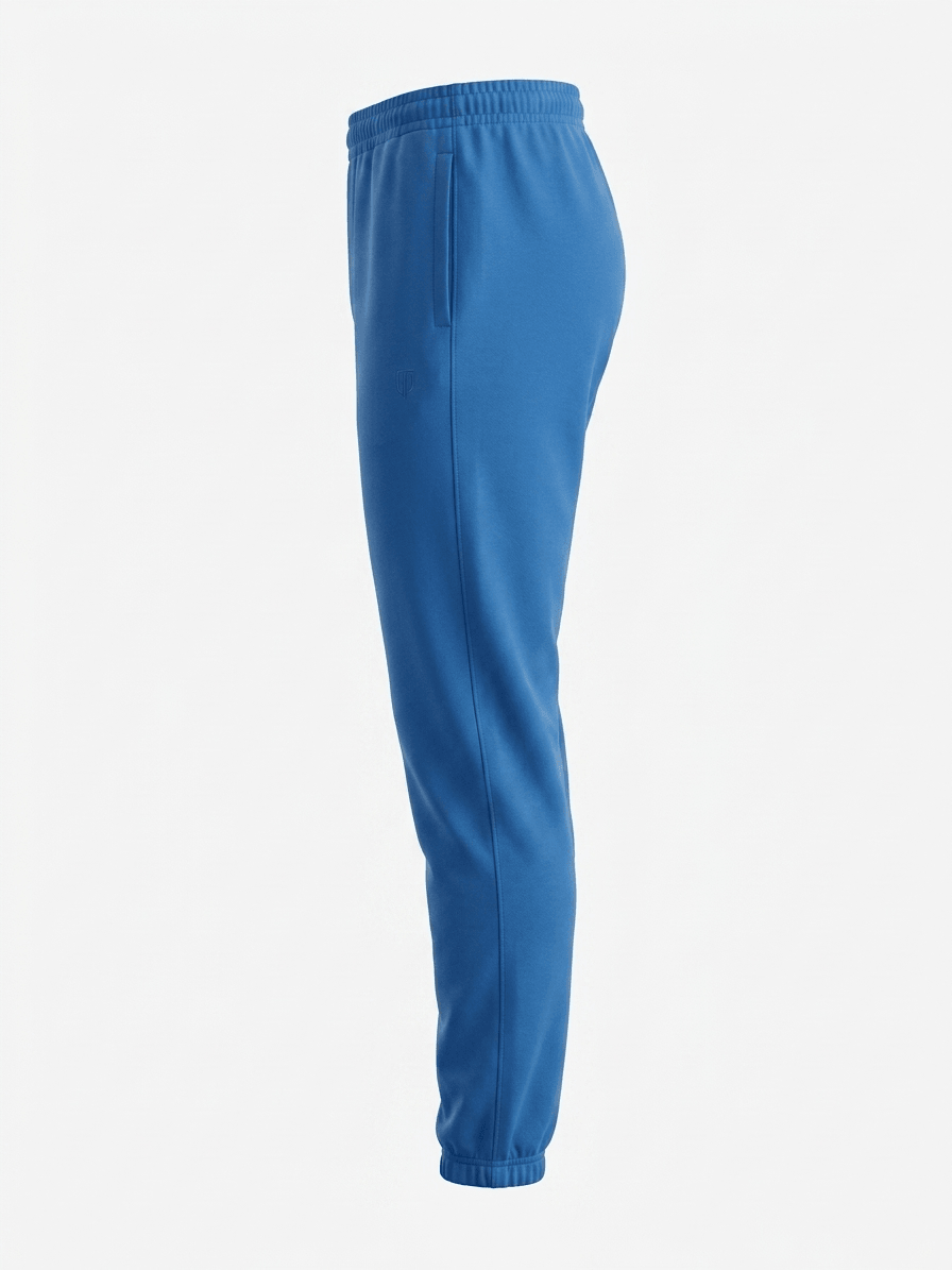 CLOSED HEM SWEAT PANTS-BLUE
