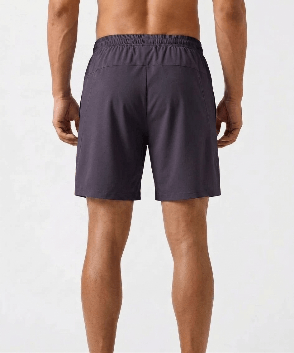 VICTORY WOVEN SHORTS-EGGPLANT