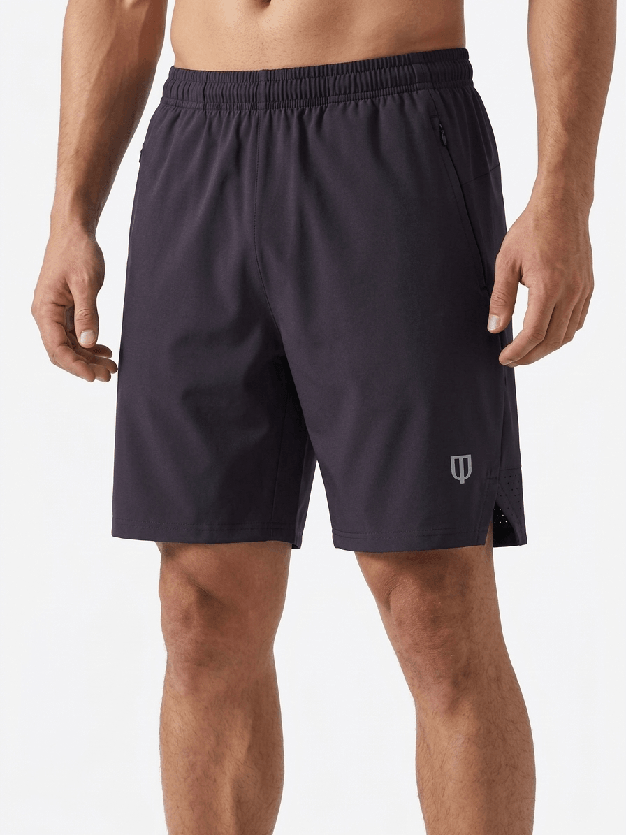 VICTORY WOVEN SHORTS-EGGPLANT