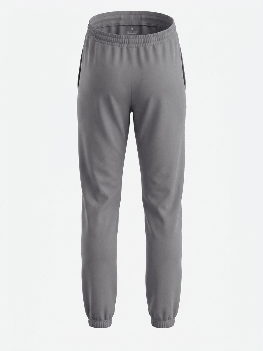 CLOSED HEM SWEAT PANTS-MELANGE LIGHT GREY