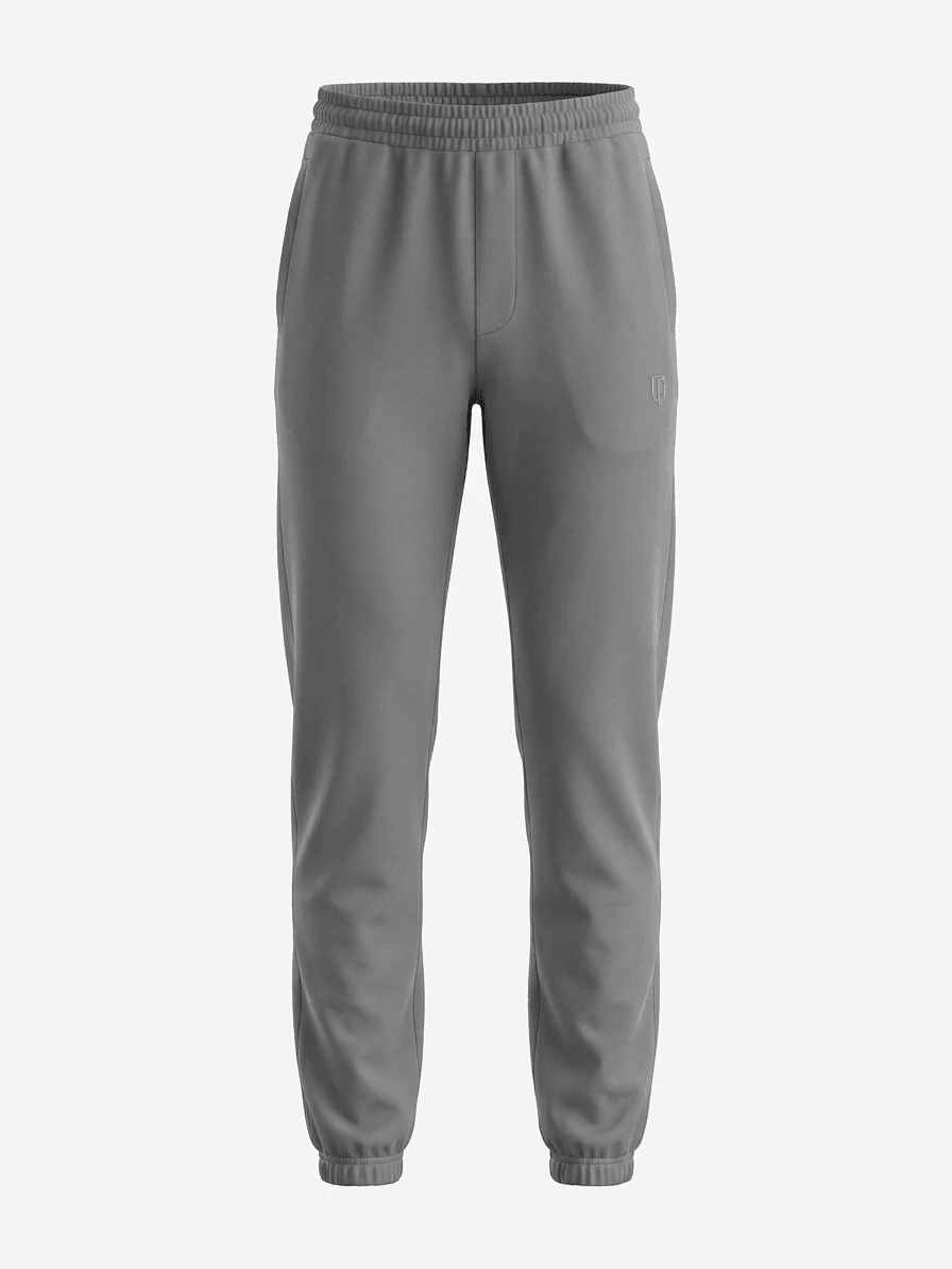 CLOSED HEM SWEAT PANTS-MELANGE LIGHT GREY
