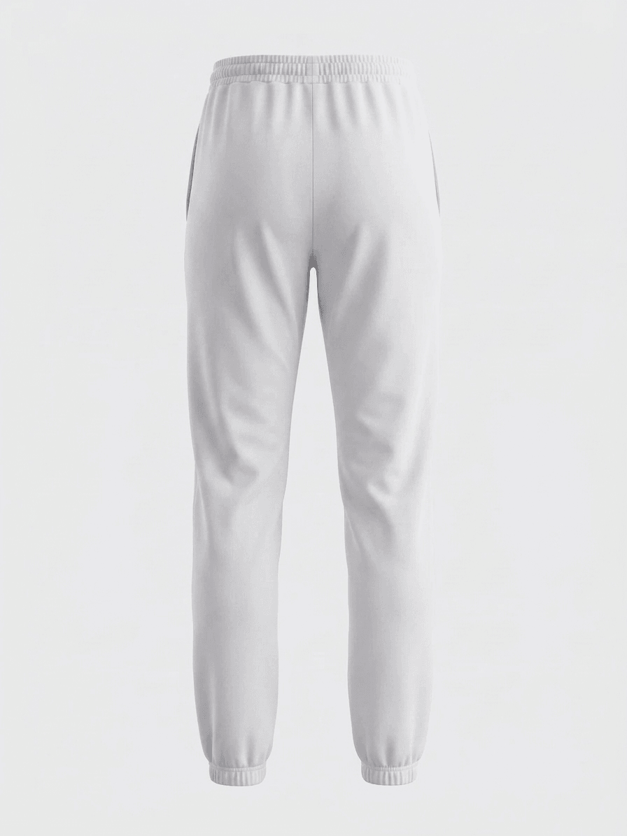 CLOSED HEM SWEAT PANTS-WHITE