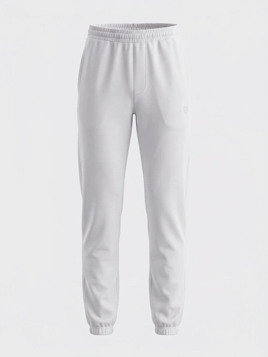 CLOSED HEM SWEAT PANTS-WHITE