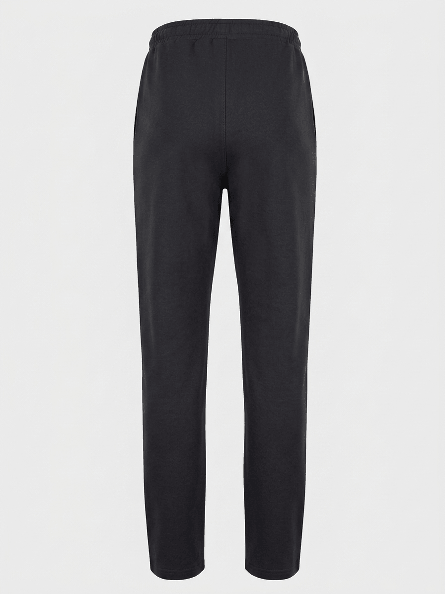OPEN HEM SWEAT PANTS-BLACK