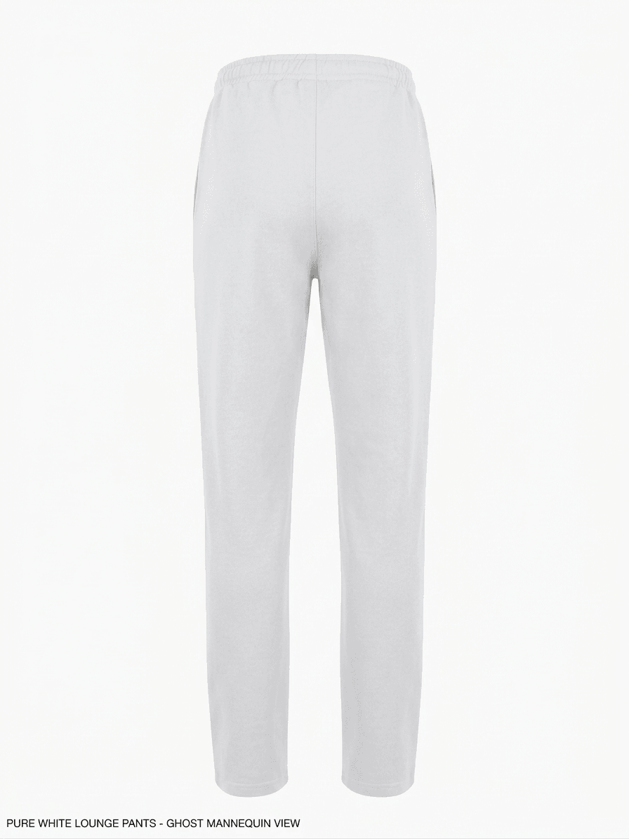 OPEN HEM SWEAT PANTS-WHITE