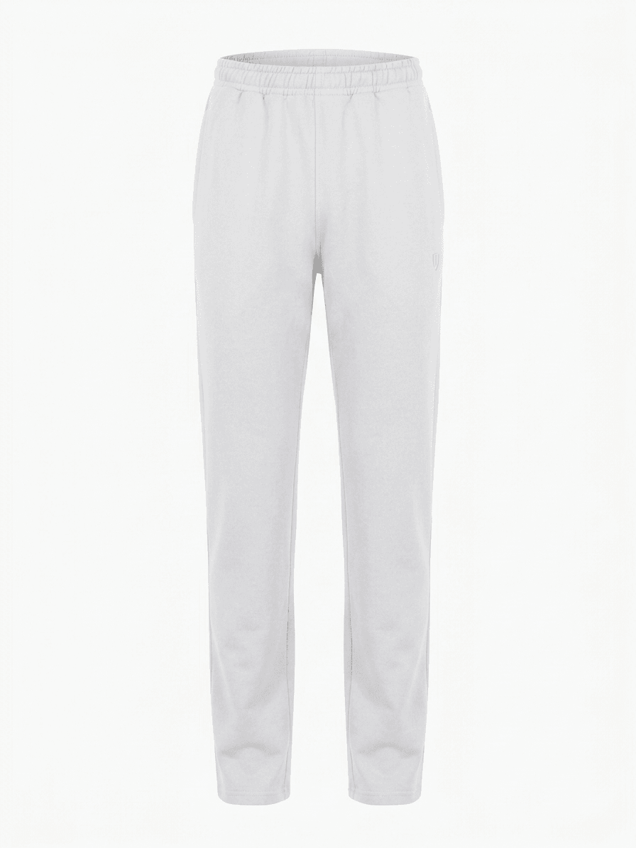 OPEN HEM SWEAT PANTS-WHITE