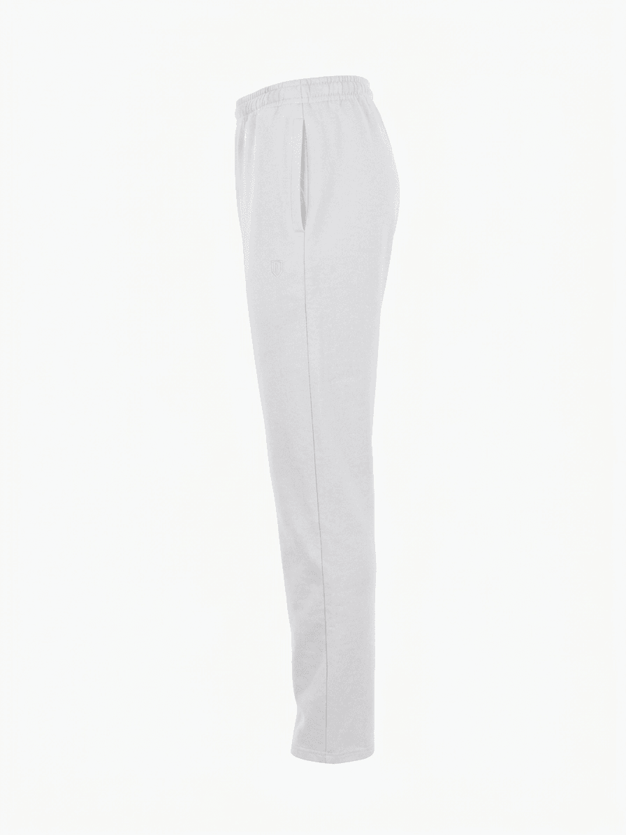 OPEN HEM SWEAT PANTS-WHITE