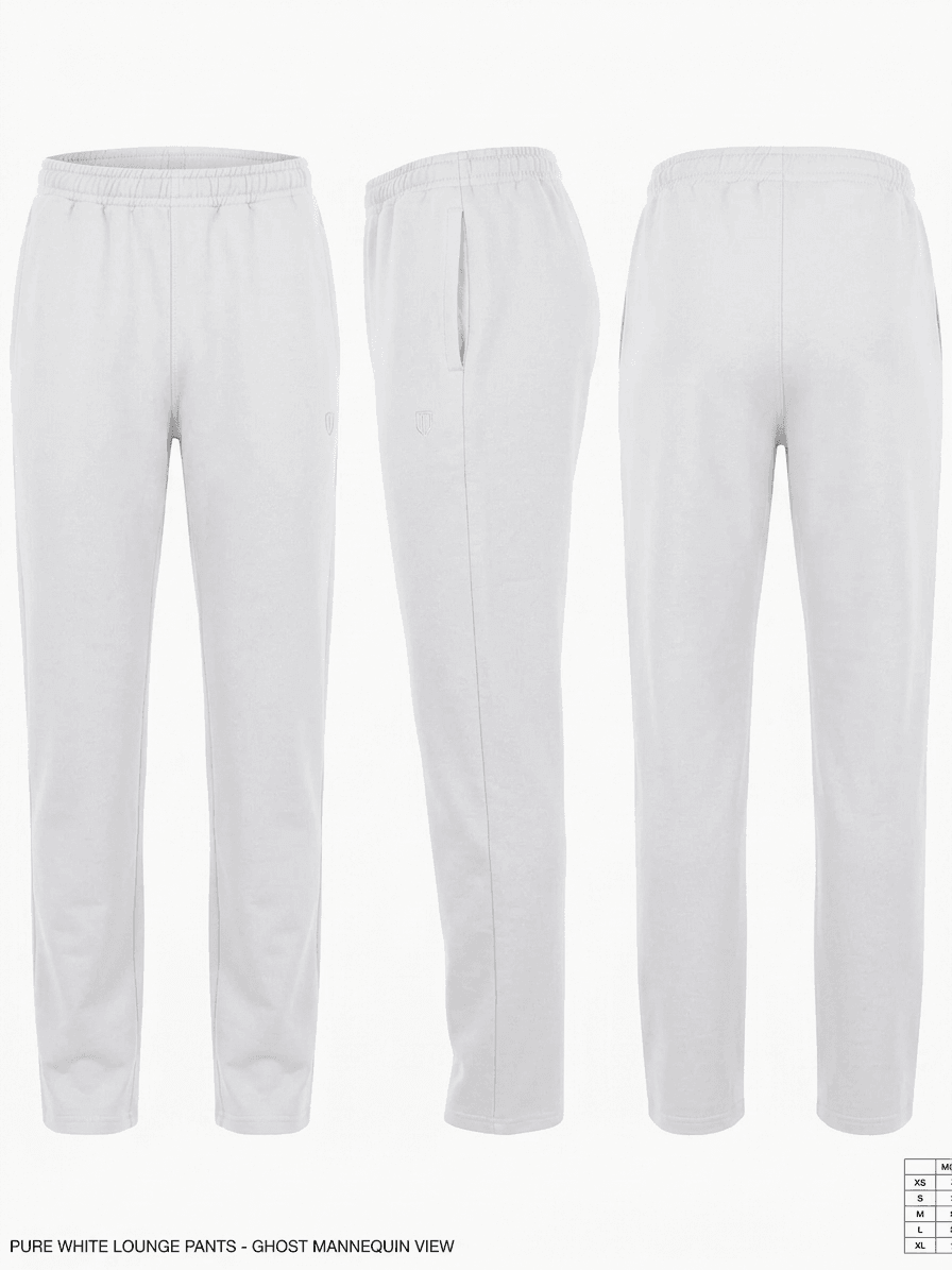 OPEN HEM SWEAT PANTS-WHITE