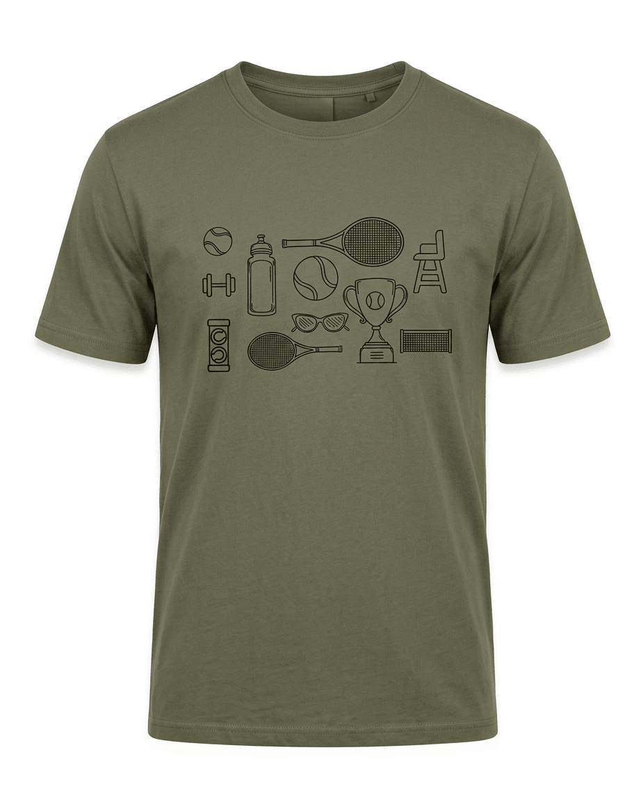 TENNIS ICONS SS TSHIRTS-DARK GREEN