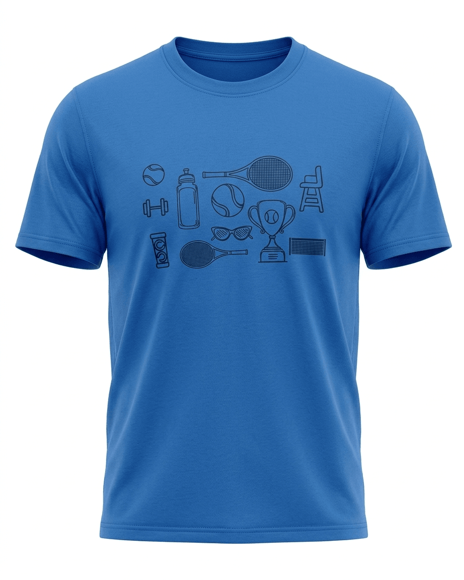 TENNIS ICONS SS TSHIRTS-HEATHER ROYAL