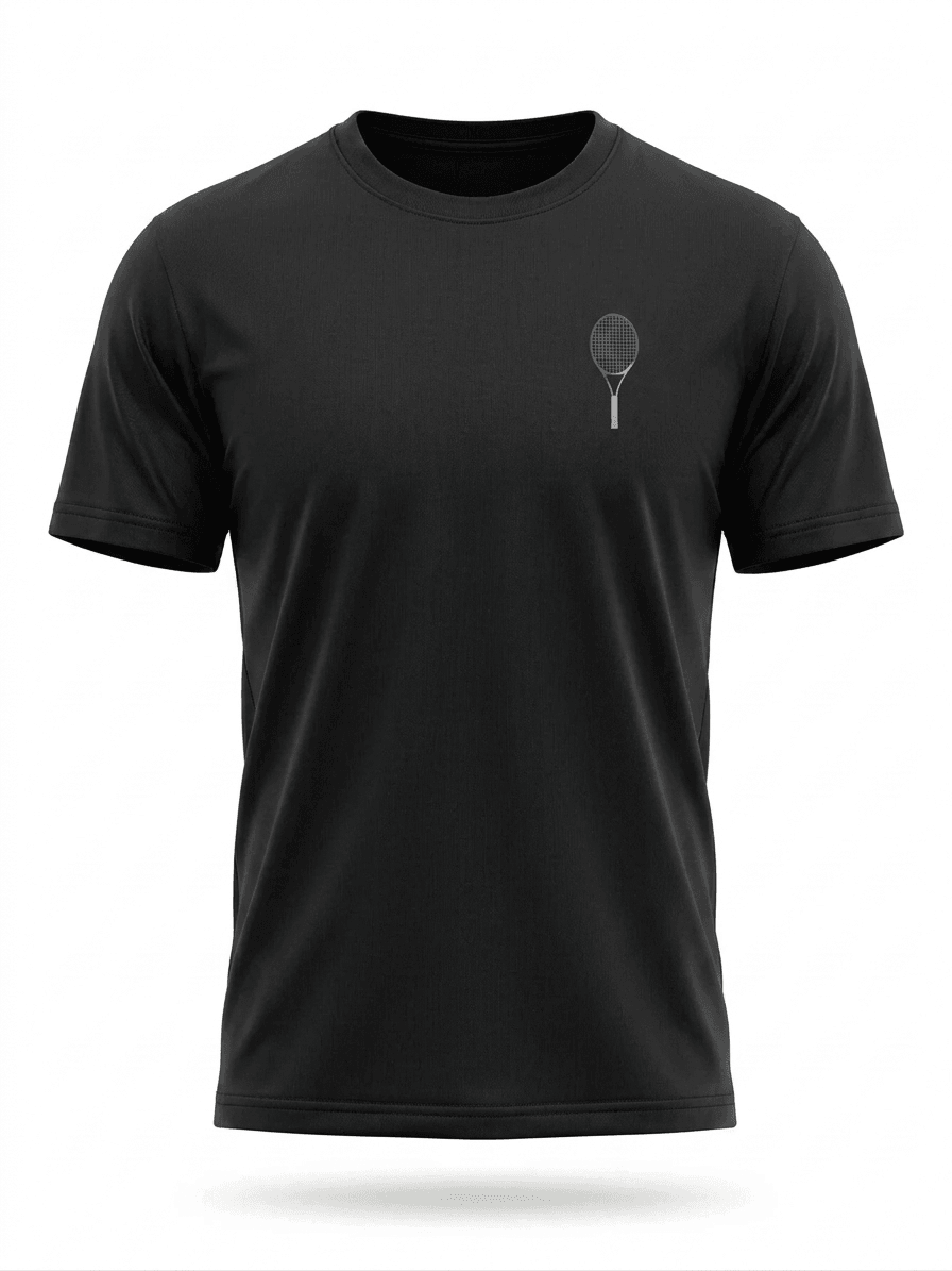 TENNIS RACKET SS TSHIRTS-BLACK