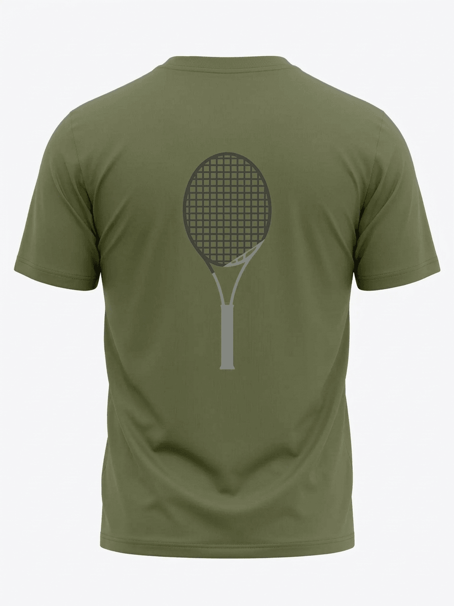 TENNIS RACKET SS TSHIRTS-DARK GREEN