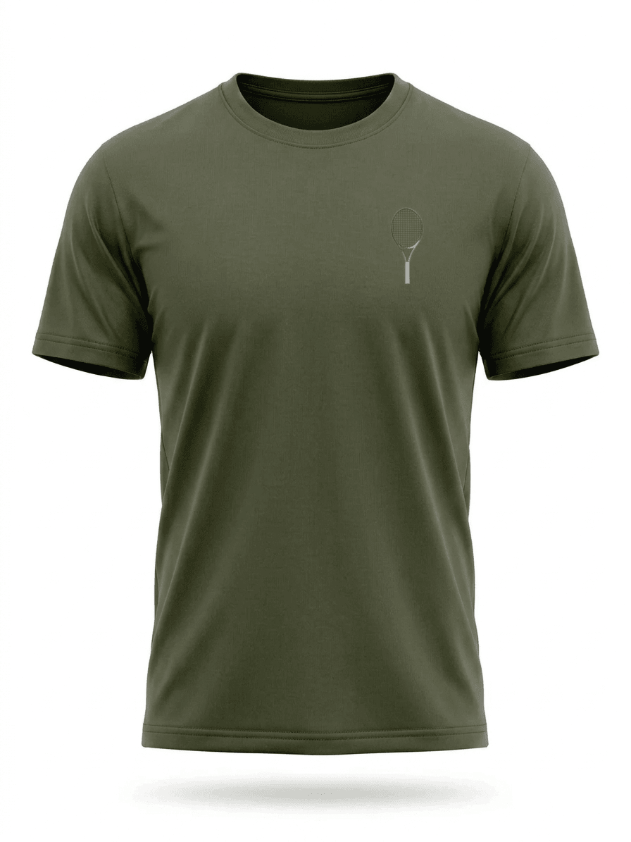 TENNIS RACKET SS TSHIRTS-DARK GREEN