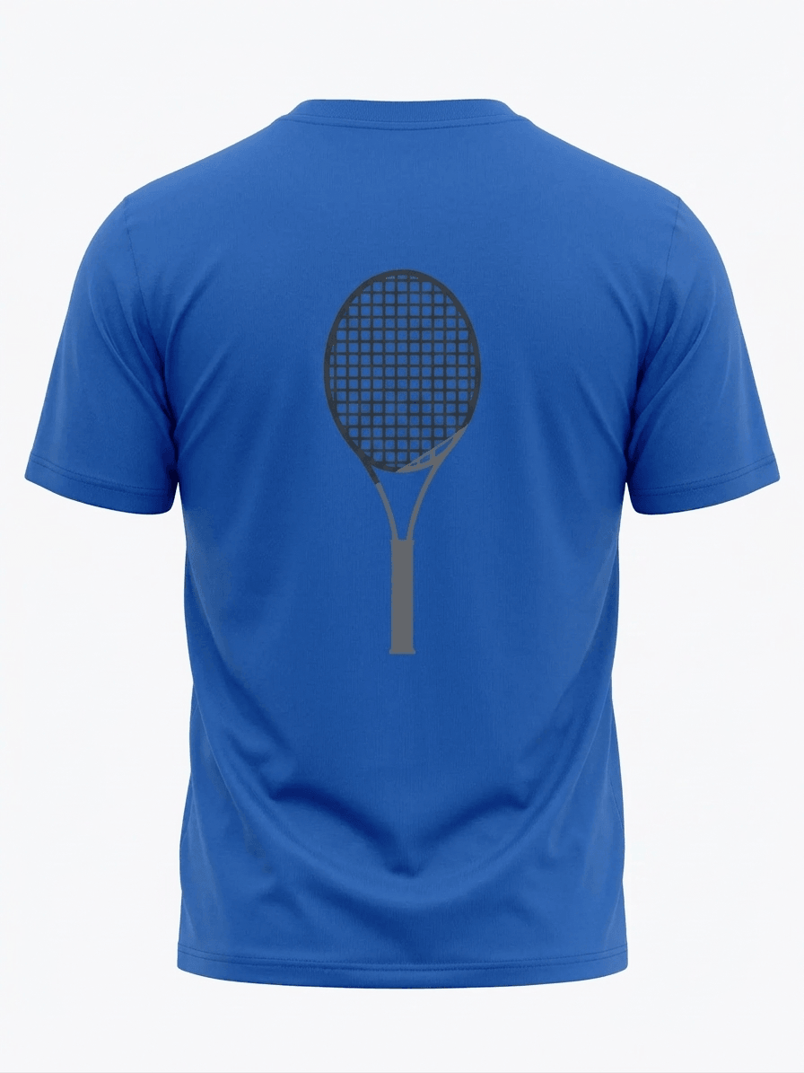 TENNIS RACKET SS TSHIRTS-HEATHER ROYAL